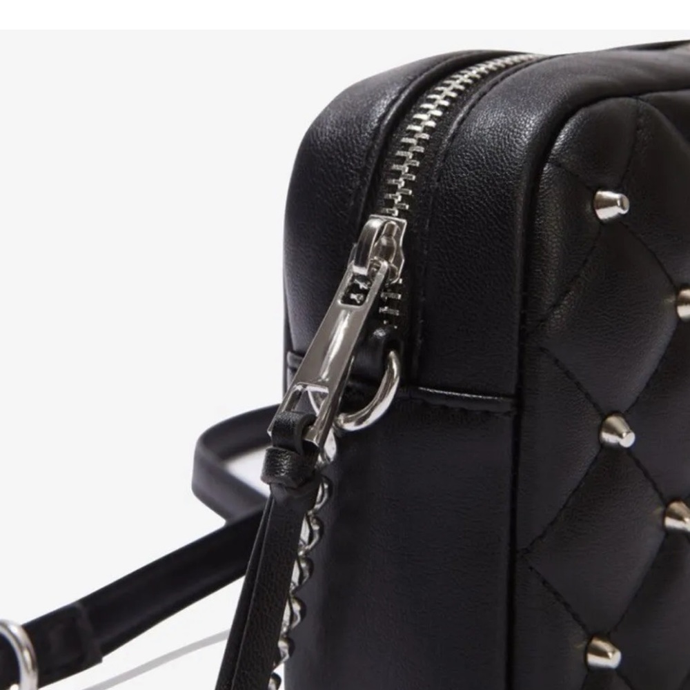 Rebecca Minkoff Top Zip Studded Vegan Black Crossbody New in Package HP - Picture 7 of 13